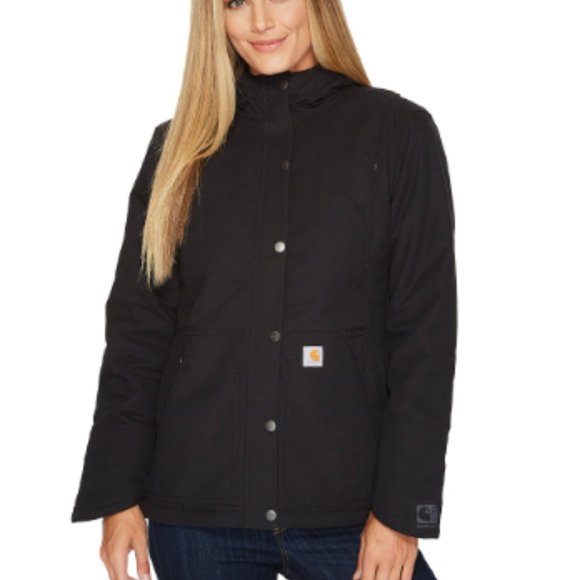 Carhartt Jackets & Blazers - Carhartt Women's Large Black Cotton/Polyester/Spandex Full Swing Cryder Stretch